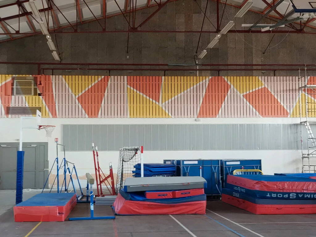 Peinture de décoration dans gymnase fait par Jentellet à Bourg en bresse